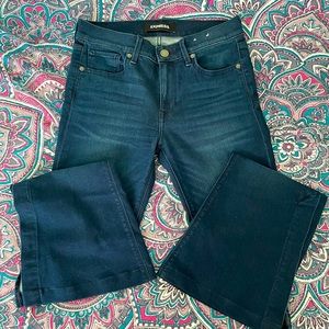 Express bell flare split hem jeans